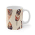 Boho Feathers Ceramic Coffee Mug 11 oz Home Kitchen Sublimation Whimsical