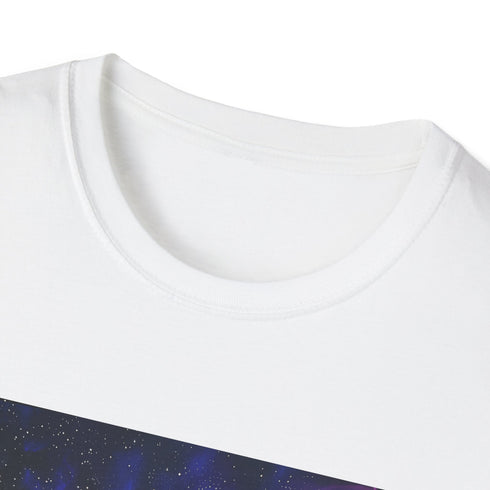 Charcoal cotton t-shirt with neon space galaxy design regular fit crew neck