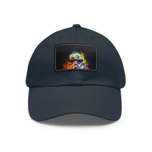 Neon watercolor Storm Trooper cap, white/light brown patch, rectangular shape.