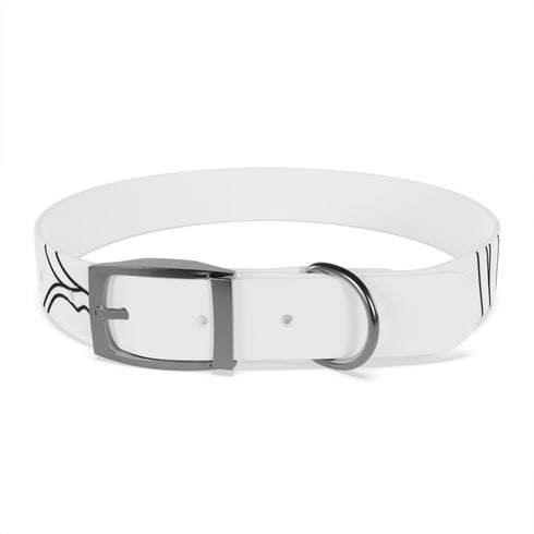 Chic minimalist dog face collar in black onyx.