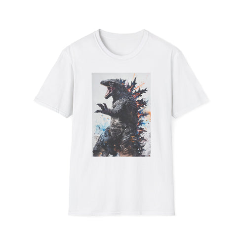 Charcoal Godzilla crew neck t-shirt in soft cotton with titan design