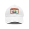Embroidered Labrador baseball cap in white with light brown patch.