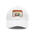 Embroidered Labrador baseball cap in white with light brown patch.
