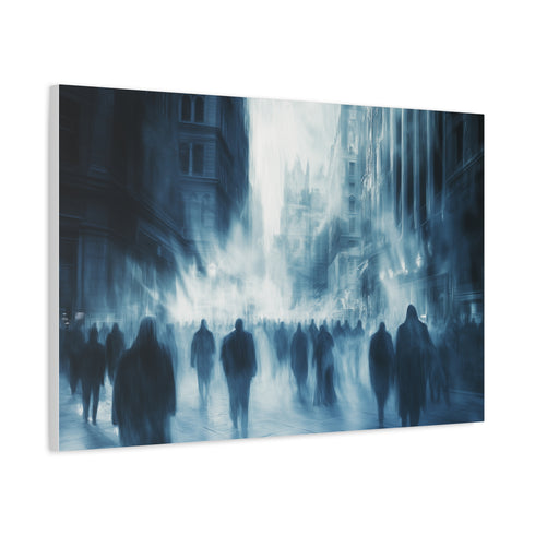 Crowd of Ghosts Walking Through a City — Canvas Wall Art — Product Detail View 6