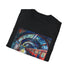 Charcoal watercolor T-shirt depicting vibrant London Tube stations in regular fit cotton