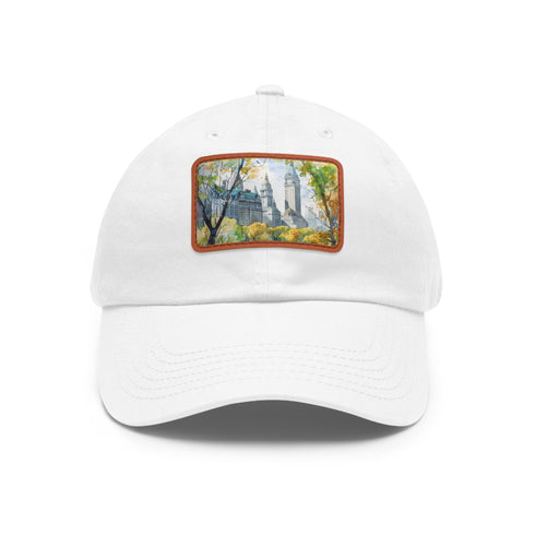 Central Park Watercolor Baseball Cap Unisex Cotton Hat White Light Brown