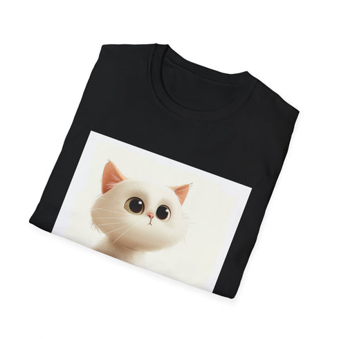Purrfectly adorable charcoal t-shirt with cute cartoon cat design.