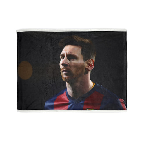 Messi The GOAT blanket featuring football legend tribute design.