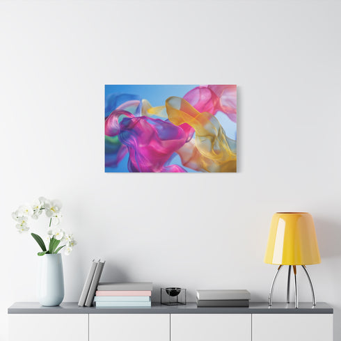 Abstract Fluid Shapes in Vivid Colors Stretched Canvas Wall Art