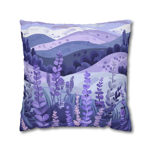 Soft lavender florets seamless pattern pillowcase for calming bedroom decor