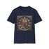 Steampunk clockwork design charcoal t-shirt, regular fit, intricate gears.