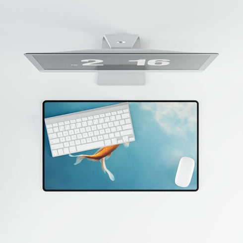 Vibrant Koi Fish Swimming in Sky — XL & XXL Desk Mat — Product Detail View 8