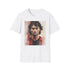 Charcoal crew neck cotton tee - Paolo Maldini watercolor design.
