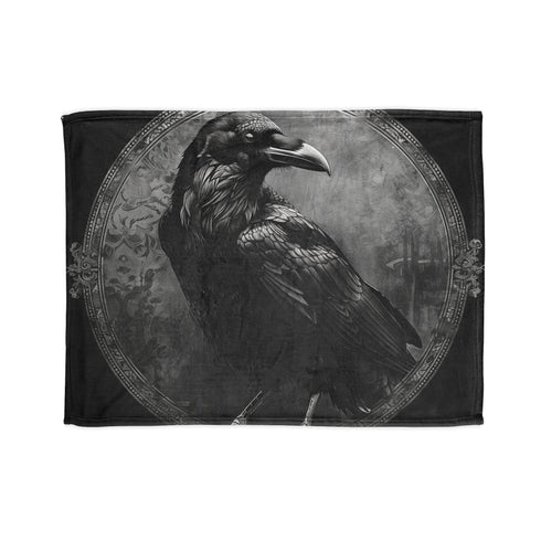 Gothic raven shadow blanket with captivating design perfect for sleep and rest