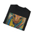 Charcoal cotton t-shirt with vibrant cobra snake design for summer wear