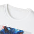 Charcoal Sonic watercolor t-shirt with vibrant colors showing speed and adventure