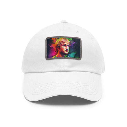 Logan Paul Hat with white/light brown rectangle patch - cotton unisex vegan.