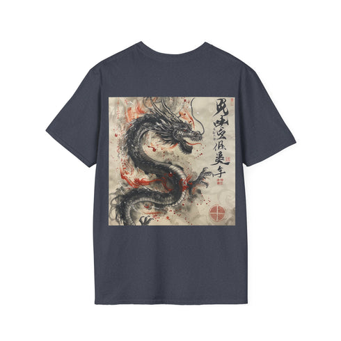 Japanese dragon charcoal t-shirt, perfect summer pick with DTG print.