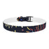 Vibrant festive fireworks dog collar for medium dogs in black onyx.