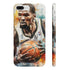 Slim Reaper Style iPhone 7 Plus Glossy Phone Case - Basketball-inspired watercolor design