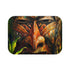 Vibrant Fijian mask design bath mat adds exotic beauty to bathroom.