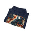 Abstract Navy Ameba Dream Hoodie, Unisex Regular Fit. From Xuliban.