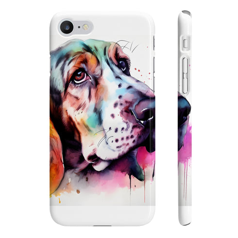 Basset Hound Charm Slim Glossy Phone Case: Long-Eared Cutie.