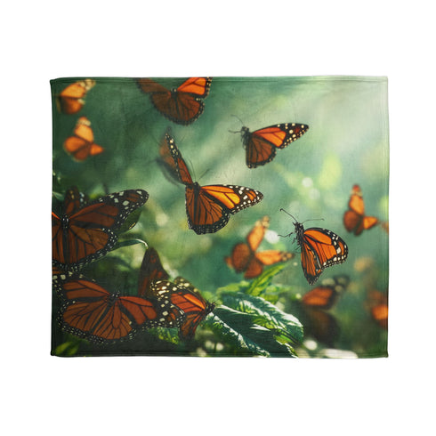 Bioengineered Butterfly Forest Plush Fleece Throw Blanket