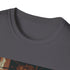 Charcoal grunge 90s T-shirt with bold distressed design and crew neck