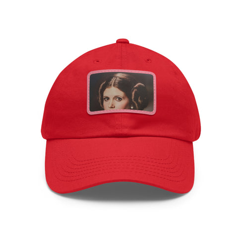 Galactic Princess Leia Embroidered Baseball Cap in White with Light Brown Patch