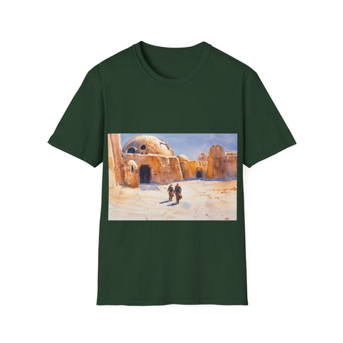 Desert Planet Adventure Tee in Charcoal, Regular Fit Cotton T-Shirt.