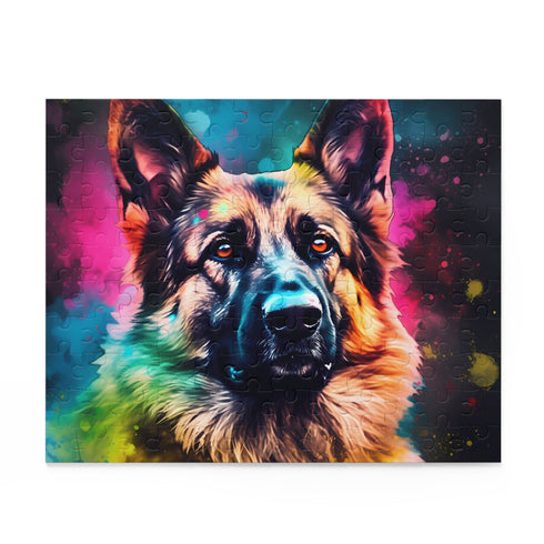 German Shepherd face jigsaw puzzle in 10" x 8" size.