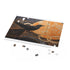 Artistic Black Gold Lion Puzzle for art lovers and puzzle enthusiasts.