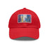 Chicago skyline watercolor cap in white with light brown patch.