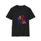 Musical Icon in Neon Radiance | T-Shirt | 80s Inspired, Colorful Graphic, Fun and Flirty, George Michael T Shirt, Music Fan Merchandise, Neon Colors, Pop Star Fashion, Retro Style, Vibrant Tee, Watercolor Print | Prints with Passion