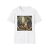 Charcoal cotton t-shirt with woodland animal print and regular fit