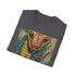 Charcoal crew neck t-shirt with vibrant cobra serpent design on soft cotton