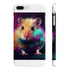 Neon hamster phone case: vibrant, cute, slim fit, glossy finish.