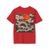 Charcoal cotton Japanese dragon flight tee, regular fit summer pick.
