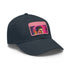 Neon colors watercolor baseball cap with white rectangle patch.