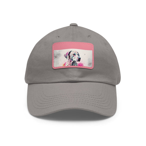 Dalmatian puppy print white baseball cap for dog lovers.