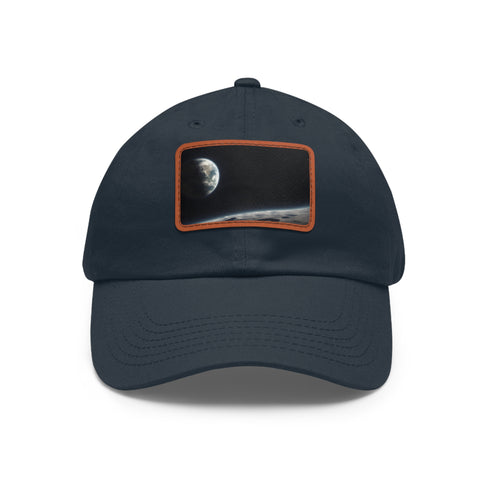 Earths Horizon Cap in White with Light Brown Patch Vegan Hat