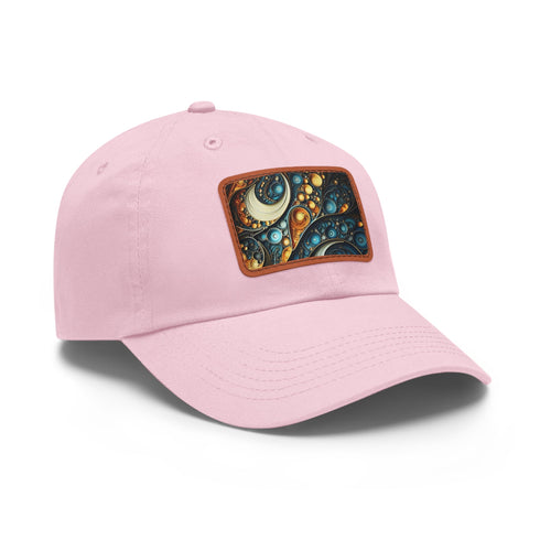 Fractal Fusion Baseball Cap in White with Light Brown Patch