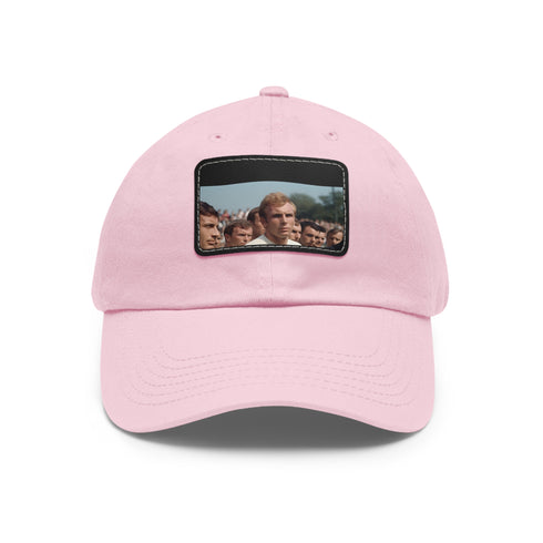 Official Bobby Moore England World Cup 1966 white cotton baseball hat.