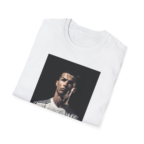 Charcoal crew neck cotton T-shirt featuring Cristiano Ronaldo dynamic action graphic