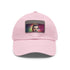 Neon watercolor baseball cap with light brown rectangle patch.