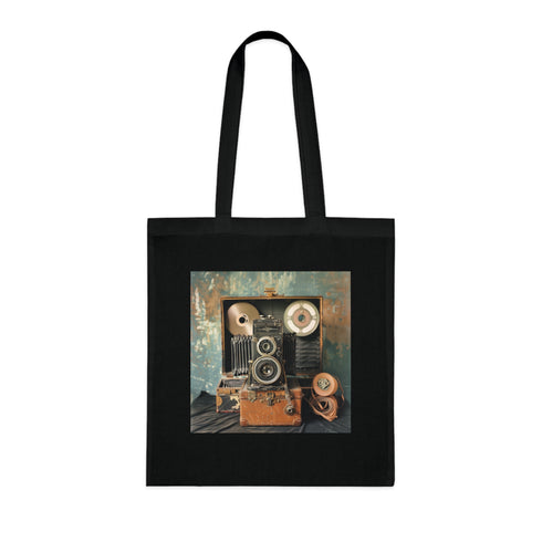 Analog Memories Tote Bag - Vintage Camera & Film Reels Design