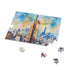 Watercolor Empire State Building jigsaw puzzle, perfect for art enthusiasts.