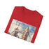 Charcoal cotton T-shirt featuring watercolor Tower Bridge design in regular fit