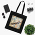 Vintage airplane travel stamps tote bag.